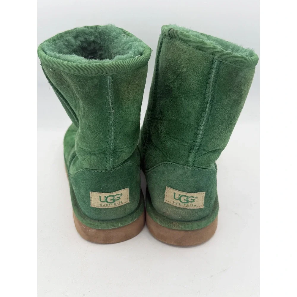 UGG Australia Classic Short 5251 Green Suede Sheepskin Boots Womens 4 Mens 3